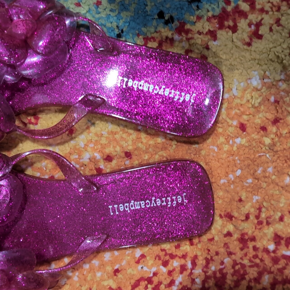 Jeffrey Campbell Pink Glitter Sandals - Picture 2 of 3